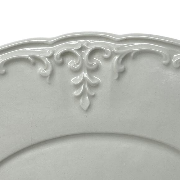 Elios Ceramiche ECM3 White Embossed Oval Plate 10×7.5″ Italy Discontinued EUC - Picture 4 of 7
